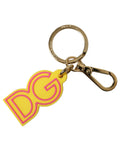 Dolce & Gabbana Portachiavi in Gomma Gialla con Logo DG in Metallo Color Oro
