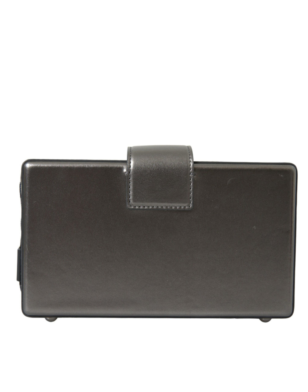 Borsa a spalla DG BOX in pelle di vitello grigio metallizzato Dolce & Gabbana