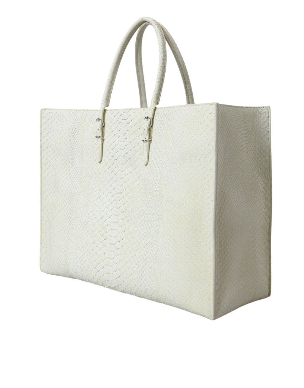 Borsa shopping Balenciaga PAPIER in pelle bianca e gialla esotica