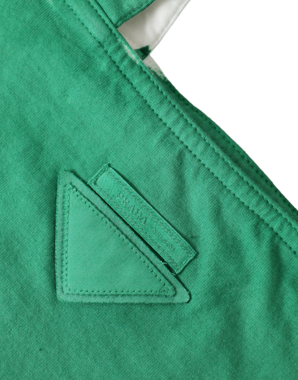 Borsa Shopping Prada in Jersey Verde con Logo