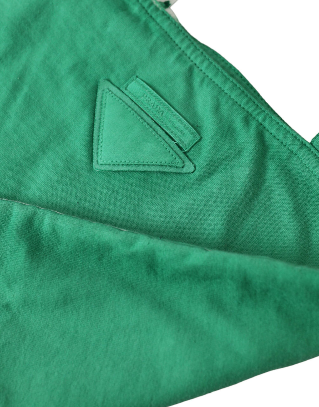 Borsa Shopping Prada in Jersey Verde con Logo