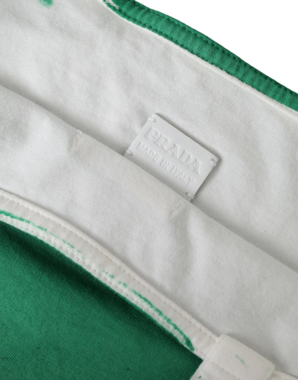 Borsa Shopping Prada in Jersey Verde con Logo