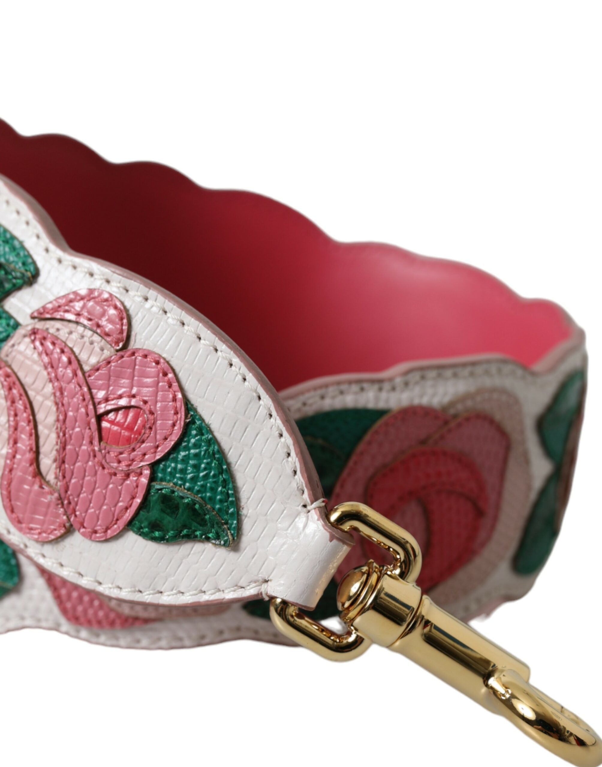 Dolce & Gabbana Tracolla in pelle bianca floreale