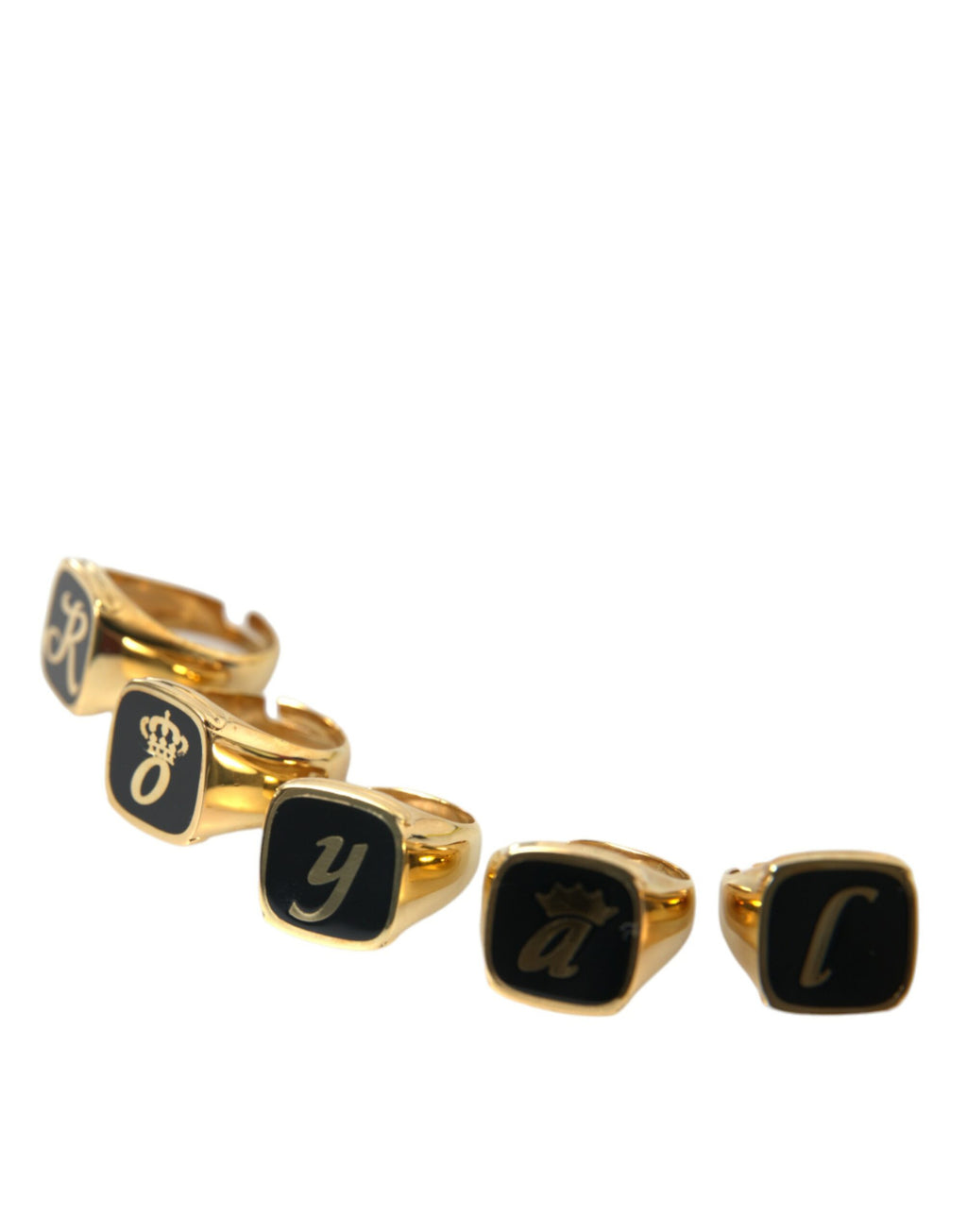 Dolce & Gabbana Anello set di 5 ROYAL in ottone dorato e smalto