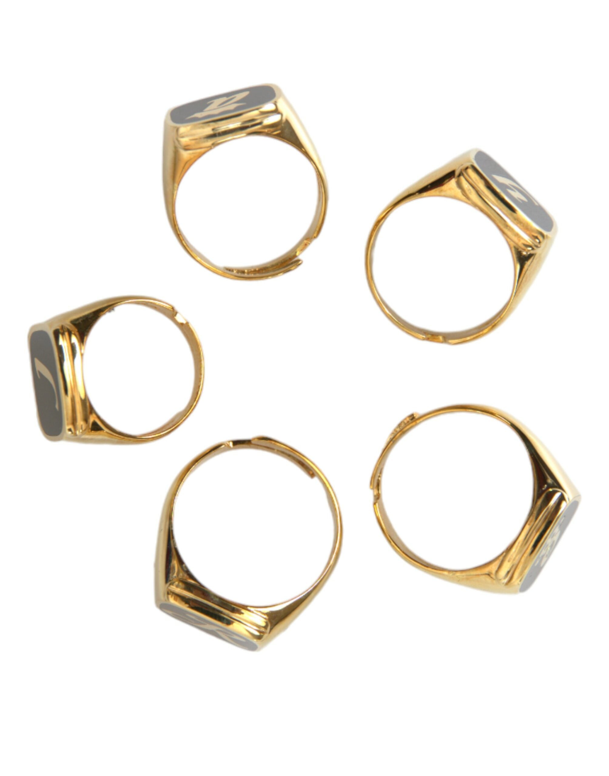 Dolce & Gabbana Anello set di 5 ROYAL in ottone dorato e smalto