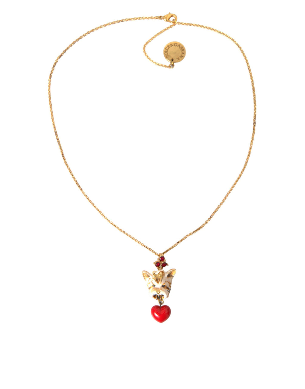 Collana Dolce & Gabbana con ciondolo a cuore per cane in ottone dorato