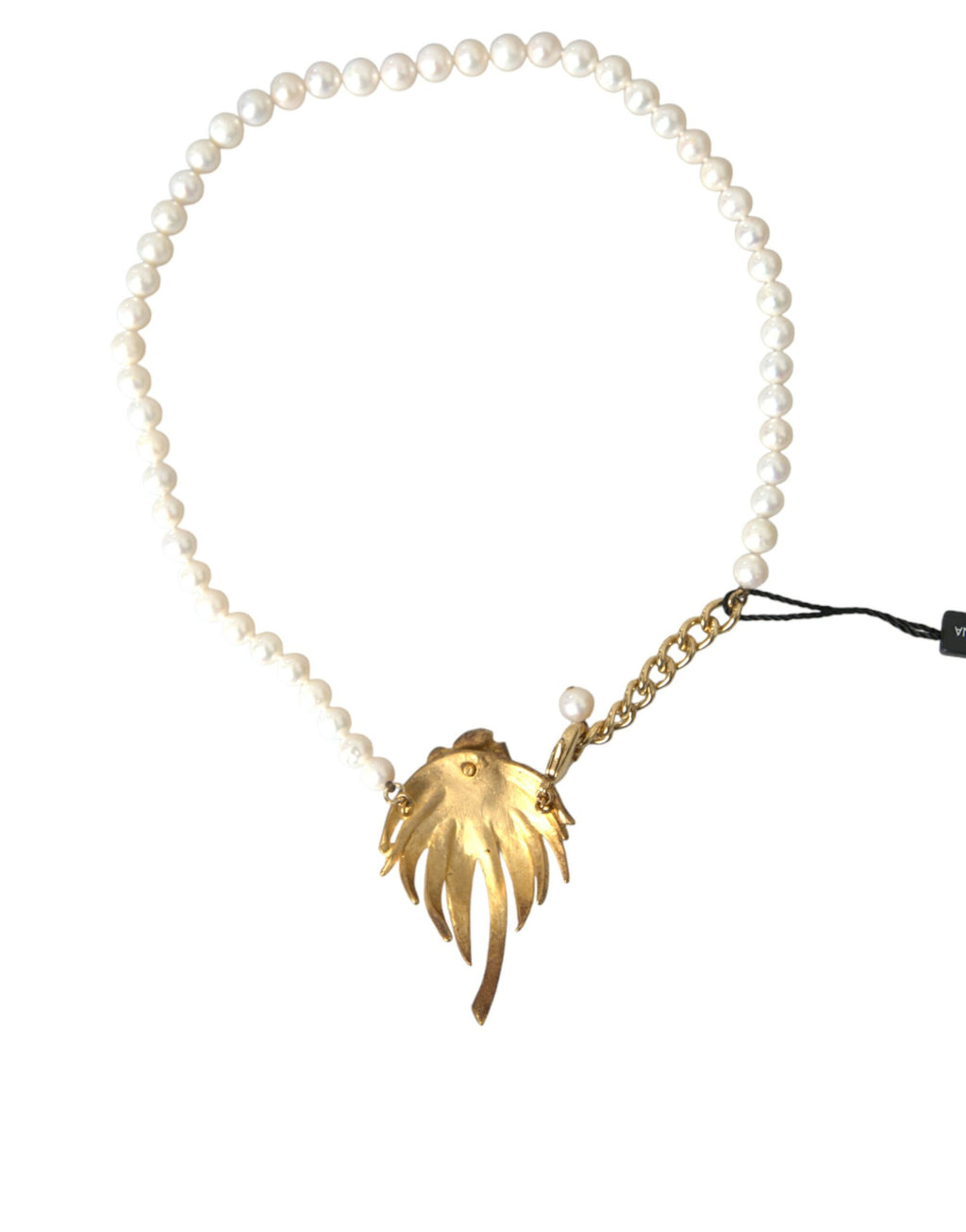 Collana con ciondolo a forma di albero in ottone dorato, cristallo e perle Dolce & Gabbana