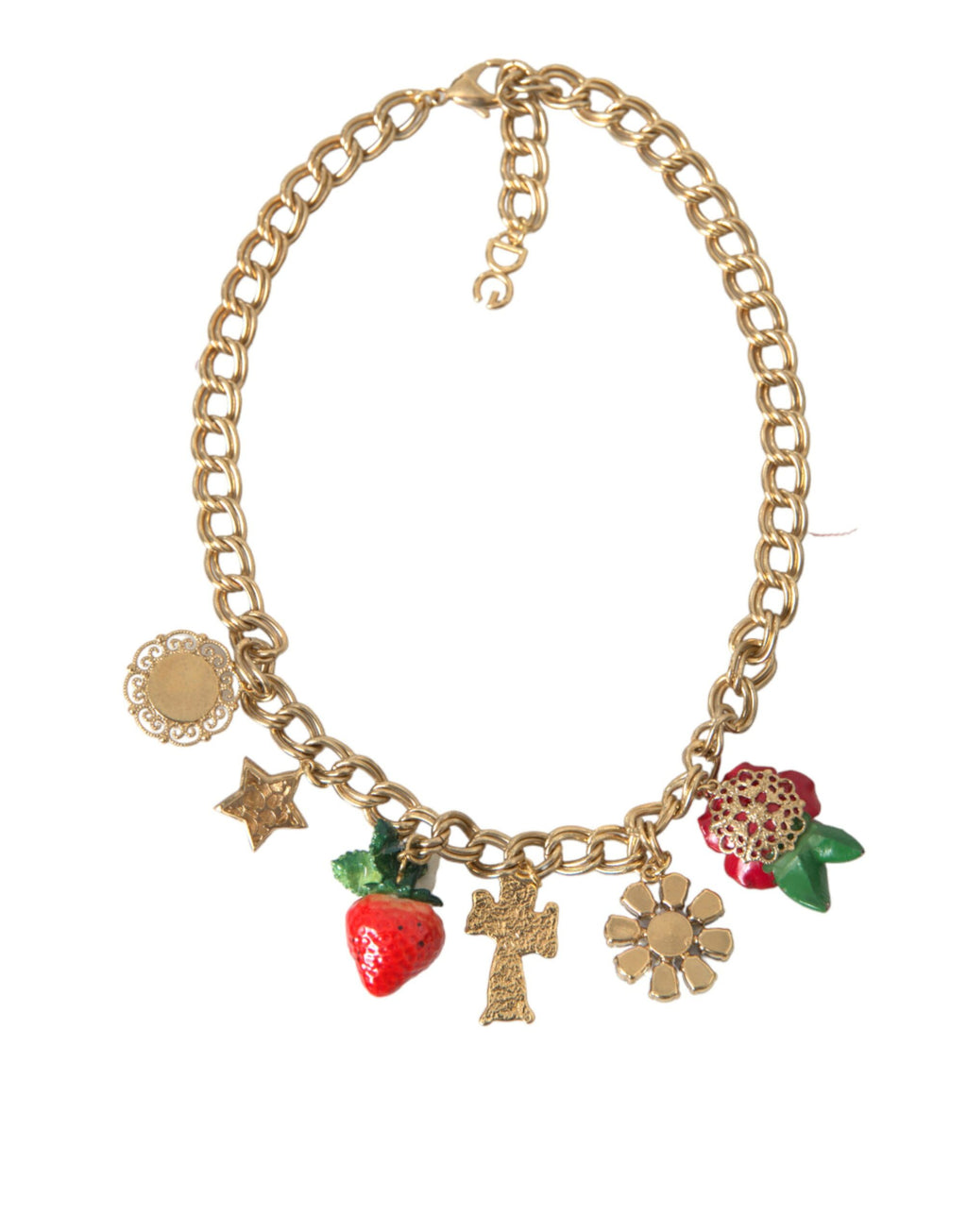 Collana Dolce & Gabbana con ciondolo a croce, fragola e stella con catena d'oro