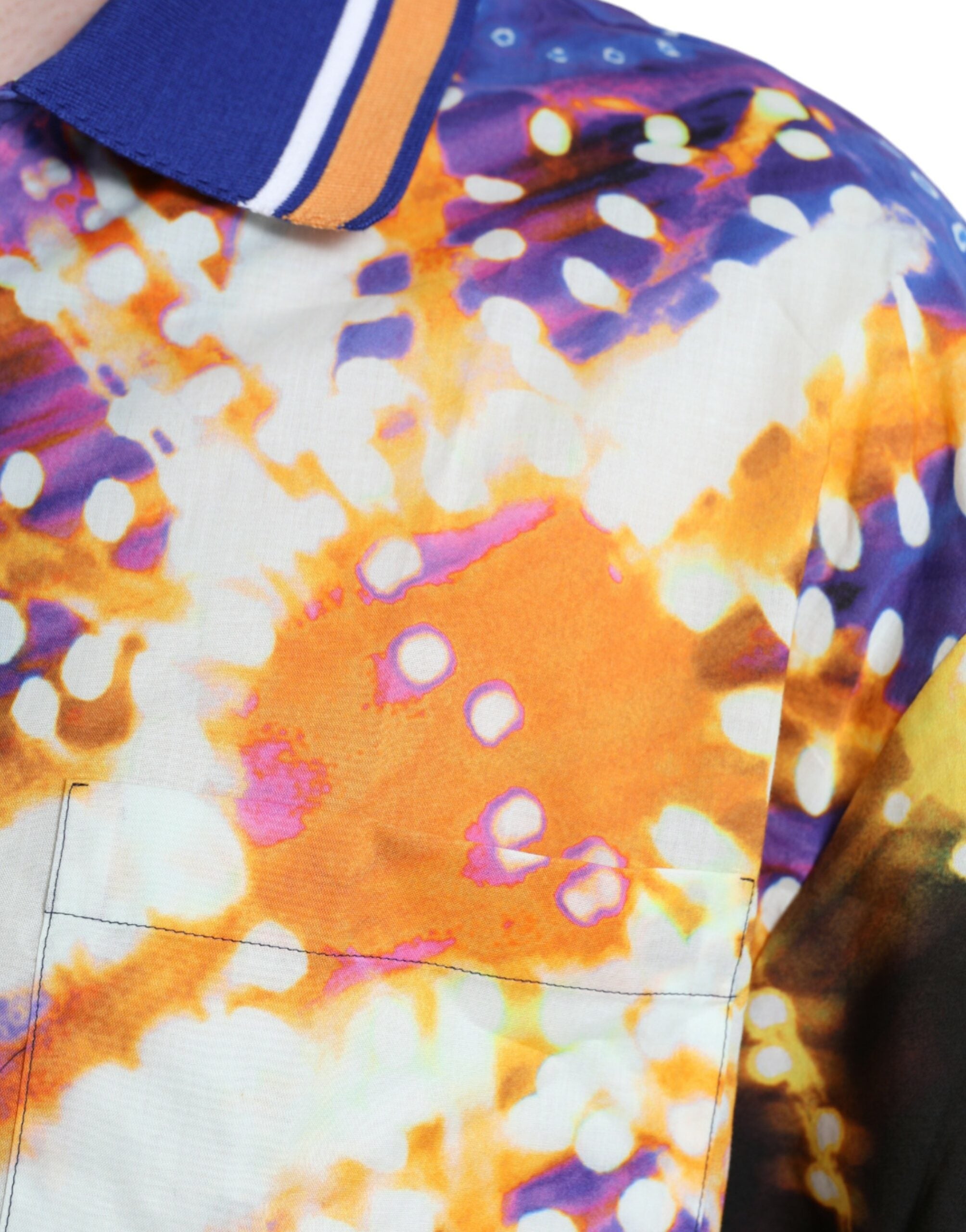 Camicia Casual in Cotone Stampa Luminarie Multicolor Dolce & Gabbana