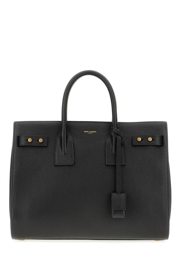 Borsa a mano Saint Laurent Sac De Jour in pelle di vitello nera