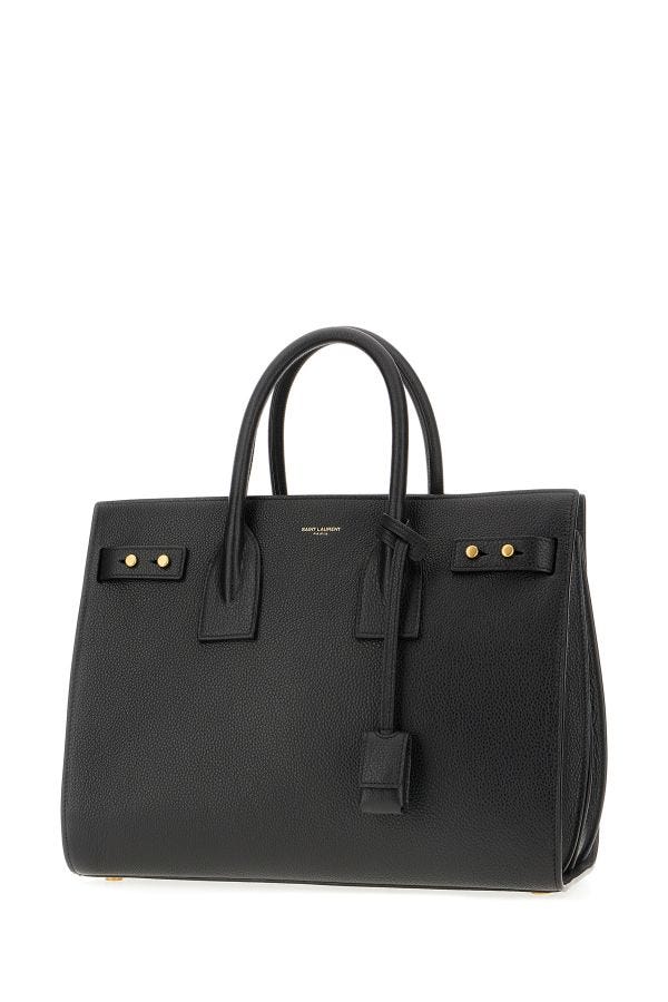 Borsa a mano Saint Laurent Sac De Jour in pelle di vitello nera