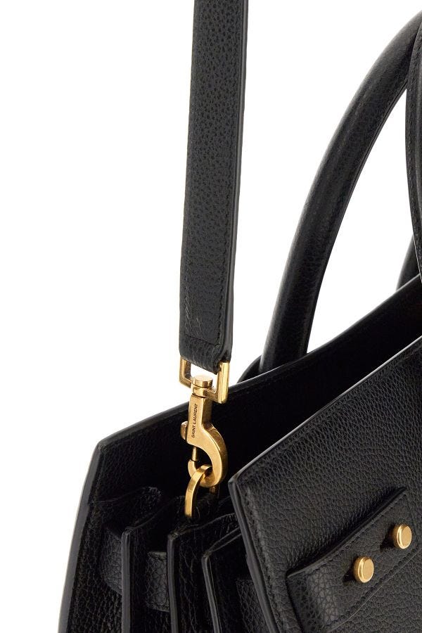 Borsa a mano Saint Laurent Sac De Jour in pelle di vitello nera