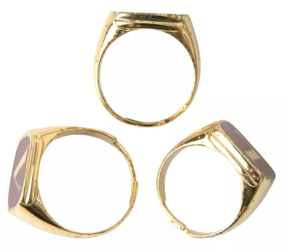 Set di 3 anelli Dolce & Gabbana in ottone dorato con smalto LOVE