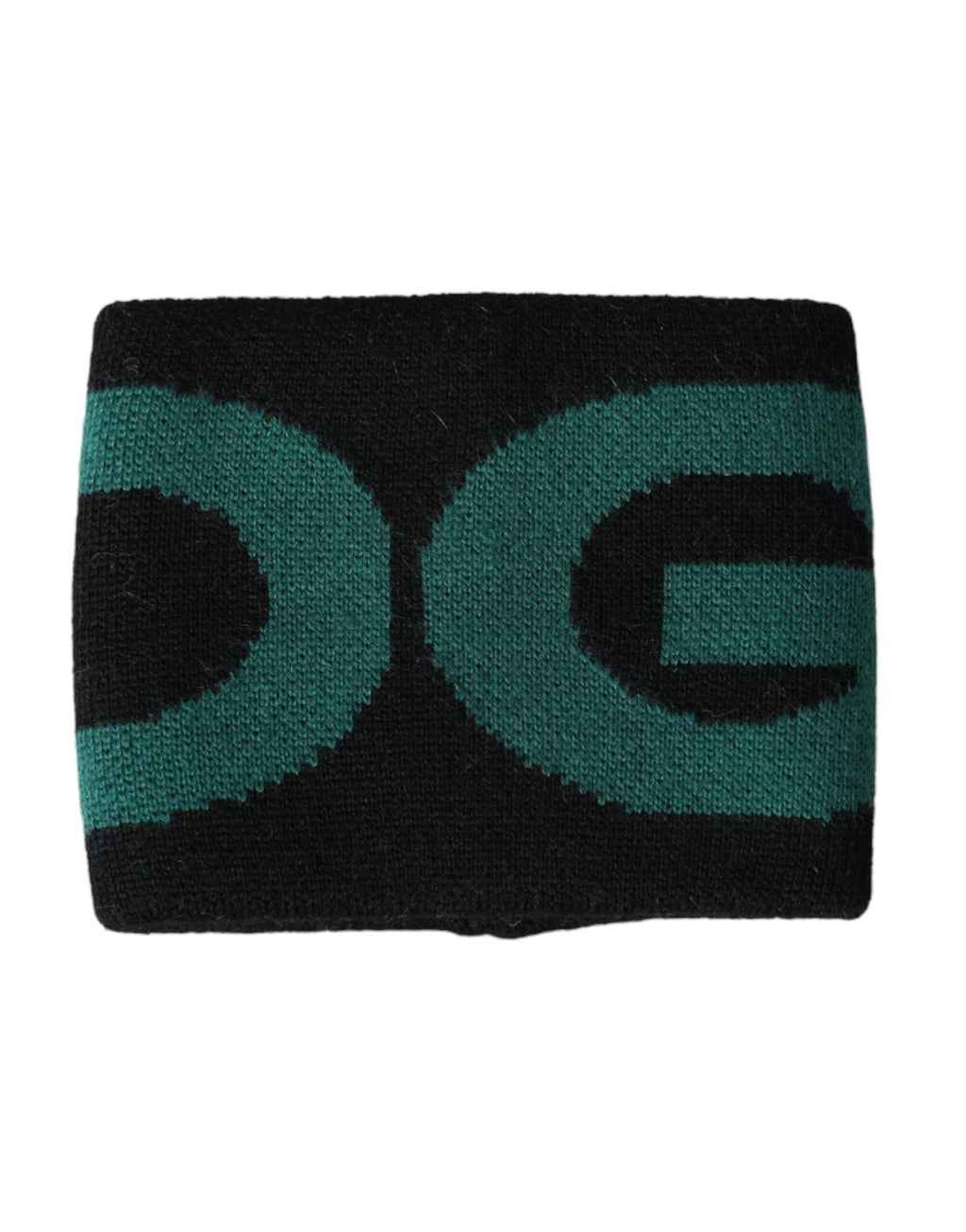 Dolce & Gabbana Polsino in lana nero verde con logo #DGMILLENNIALS