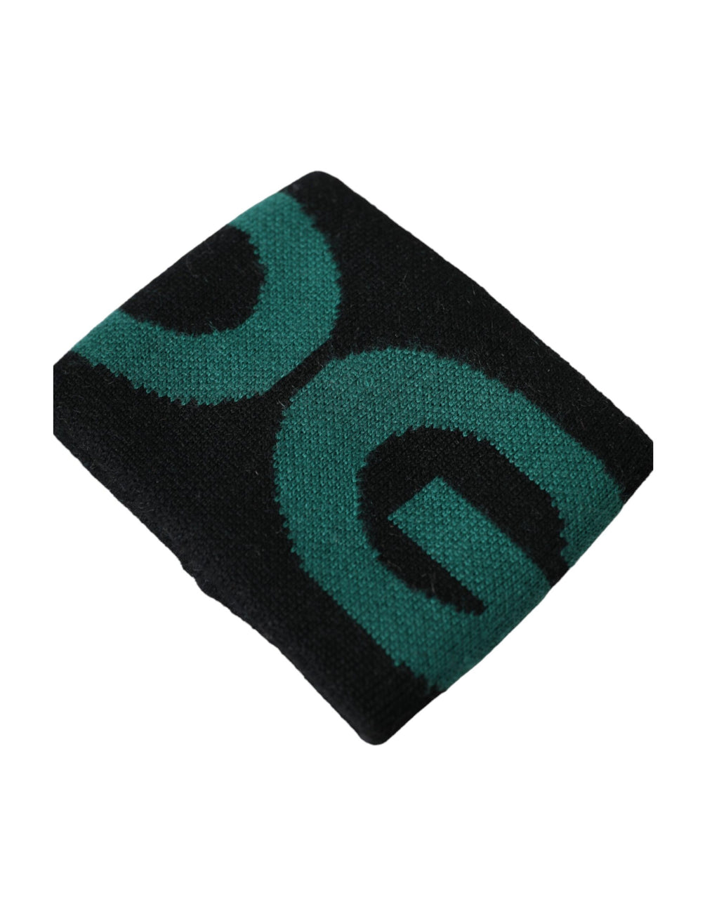 Dolce & Gabbana Polsino in lana nero verde con logo #DGMILLENNIALS