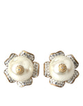 Orecchini A Clip Maxi Floreali Con Perle Finte Tonalità Oro Dolce & Gabbana