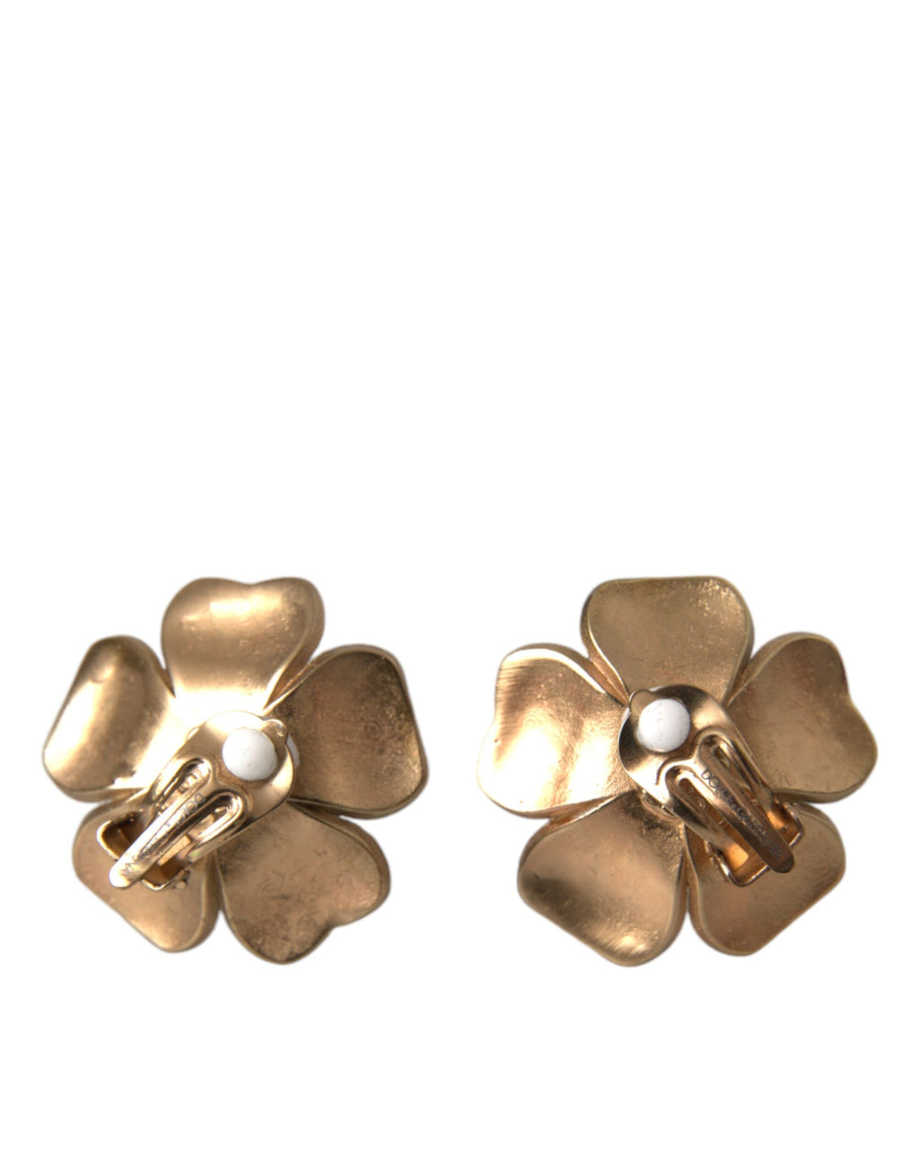 Orecchini A Clip Maxi Floreali Con Perle Finte Tonalità Oro Dolce & Gabbana