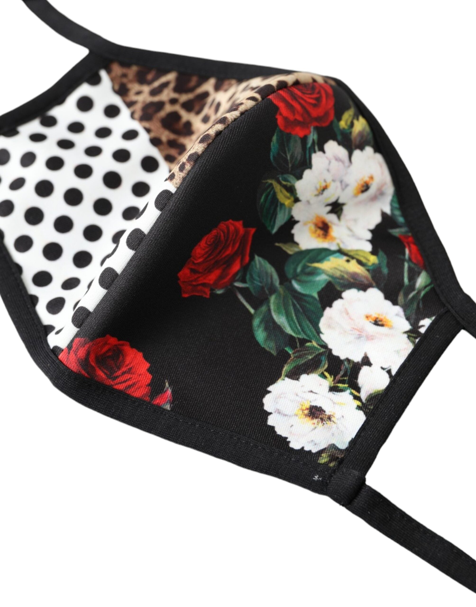 Mascherina Dolce & Gabbana Multicolore Leopardata Floreale con Elastici per le Orecchie