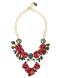 Collana con ciondolo in cristallo a forma di petalo di rosa con catena a maglie in ottone color oro Dolce & Gabbana