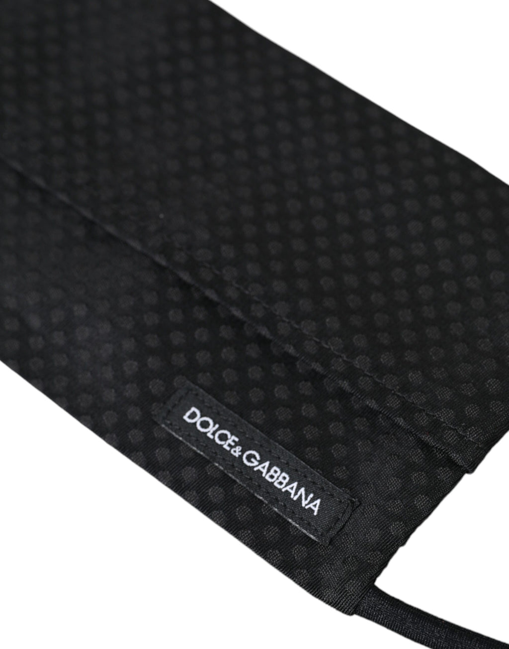 Dolce & Gabbana Mascherina Nera in Seta 100% Regolabile con Laccetto