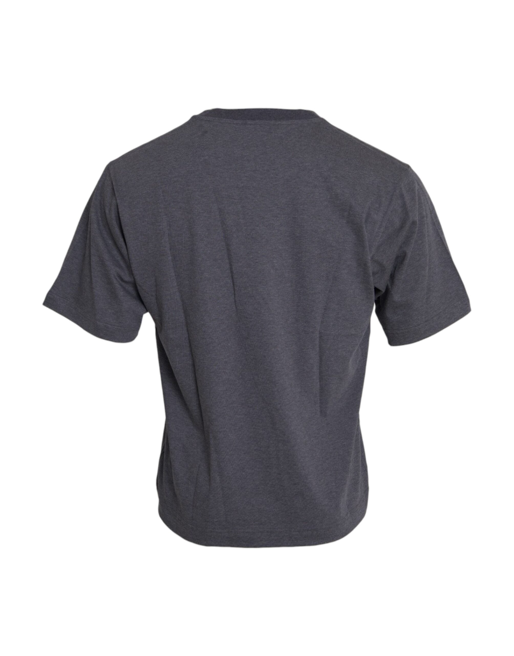 Dolce & Gabbana T-shirt a maniche corte girocollo in cotone grigio