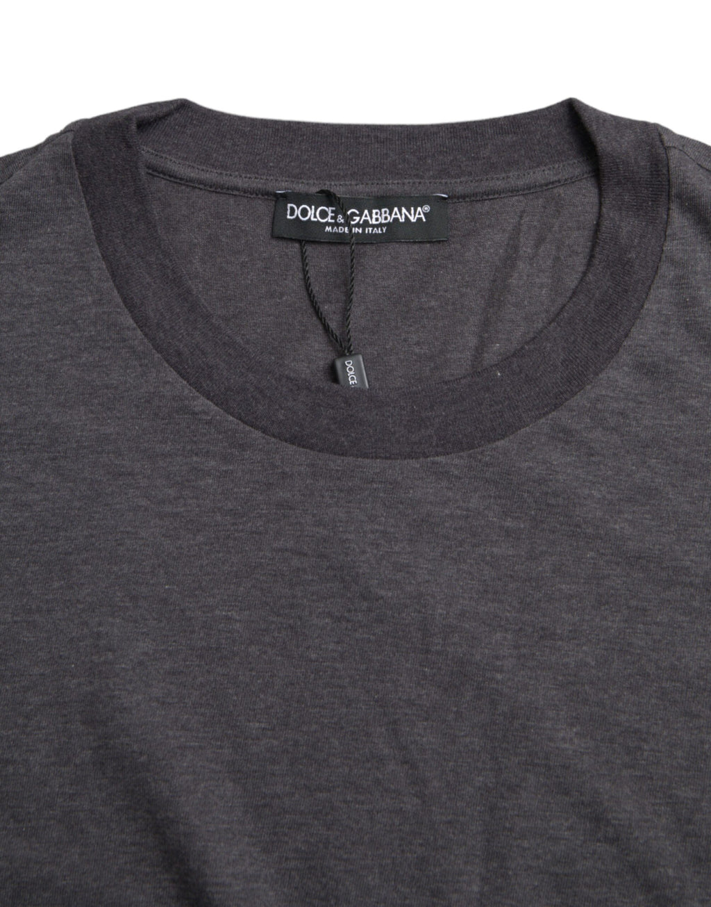 Dolce & Gabbana T-shirt a maniche corte girocollo in cotone grigio