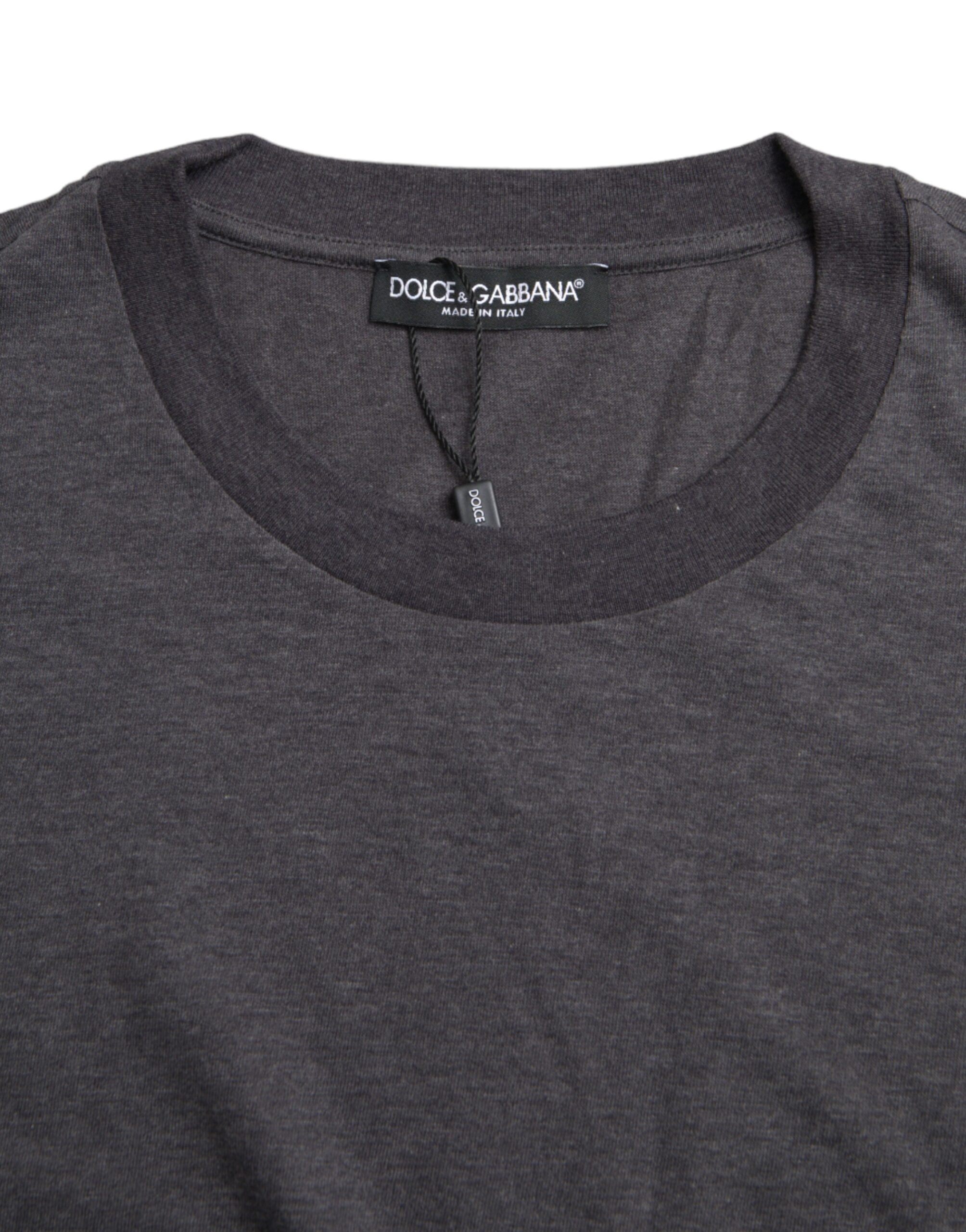 Dolce & Gabbana T-shirt a maniche corte girocollo in cotone grigio