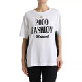 T-shirt Dolce & Gabbana bianca con stampa slogan e dettagli allacciati
