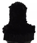 Sciarpa con cappuccio in cashmere e pelliccia di volpe argentata Dolce & Gabbana nera