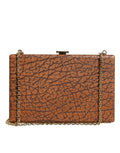 Dolce & Gabbana Borsa Mini a Tracolla Marrone in Pelle con Cornice Dorata