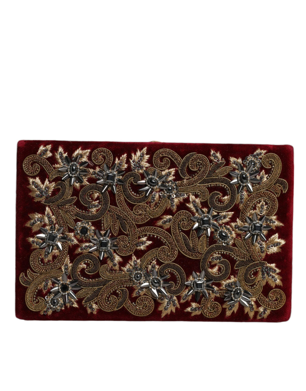 Dolce & Gabbana Borsa da sera Pochette con cornice dorata in velluto rosso