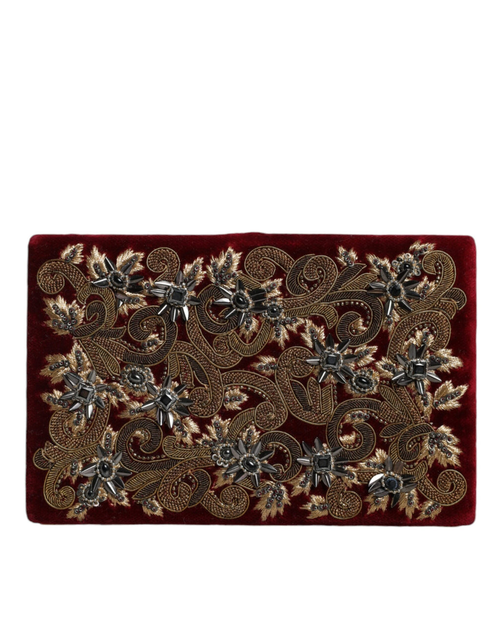 Dolce & Gabbana Borsa da sera Pochette con cornice dorata in velluto rosso