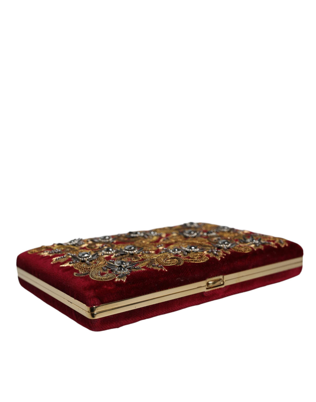 Dolce & Gabbana Borsa da sera Pochette con cornice dorata in velluto rosso