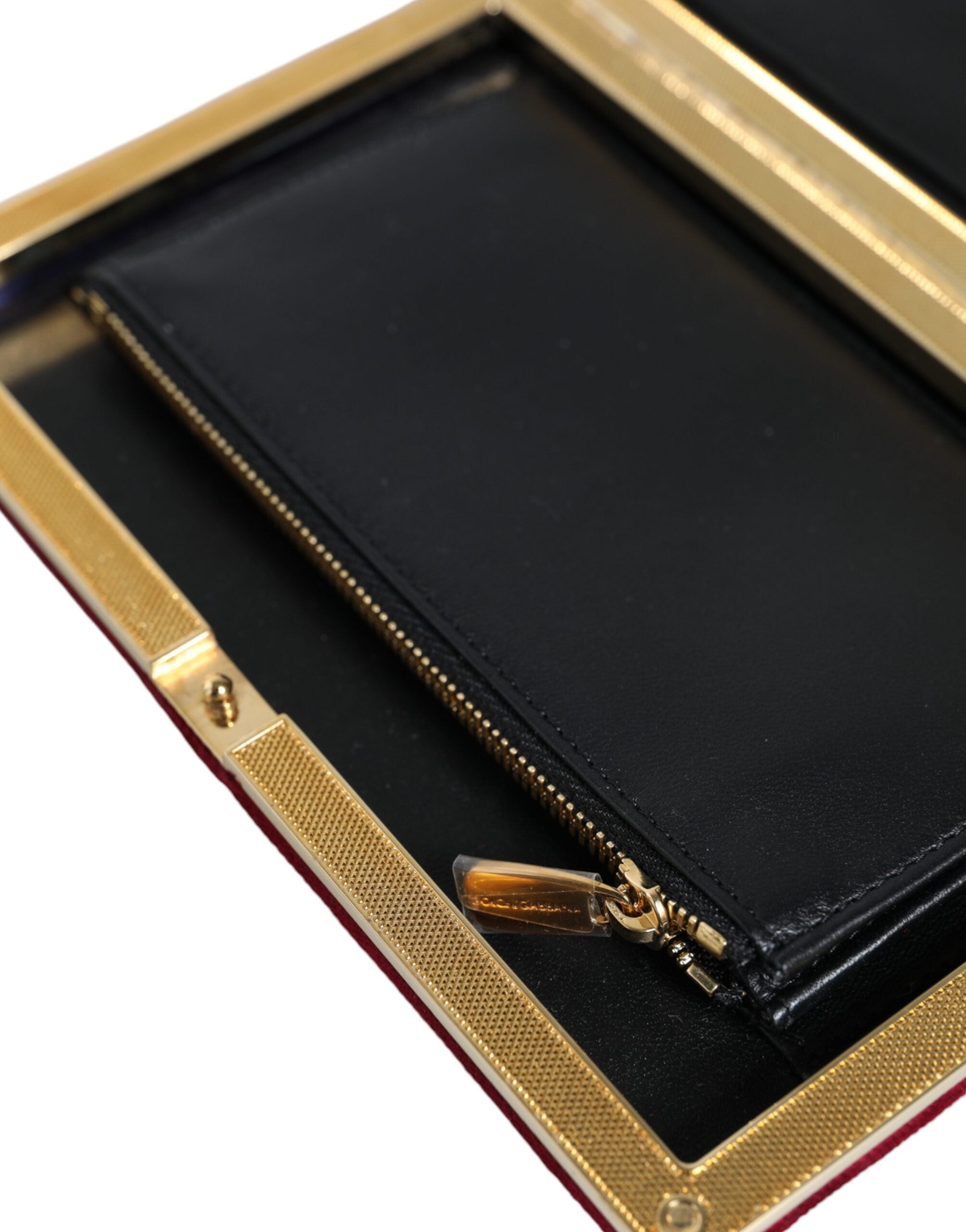 Dolce & Gabbana Borsa da sera Pochette con cornice dorata in velluto rosso