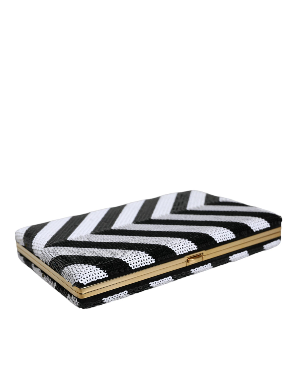 Borsa da sera/pochette Dolce & Gabbana con cornice oro, bianca e nera