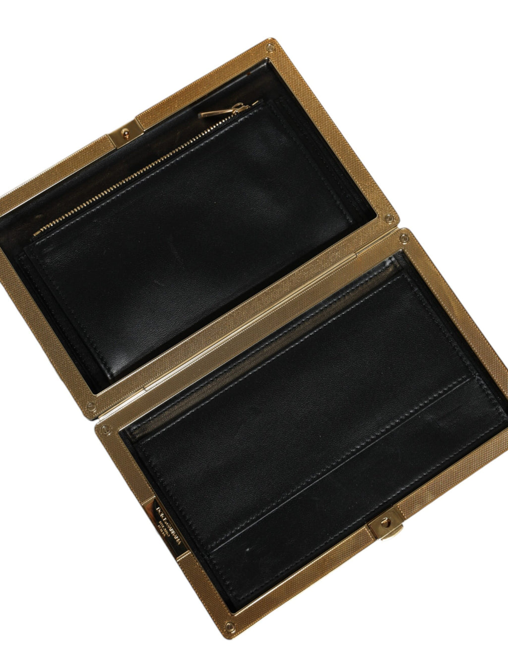 Borsa da sera/pochette Dolce & Gabbana con cornice oro, bianca e nera