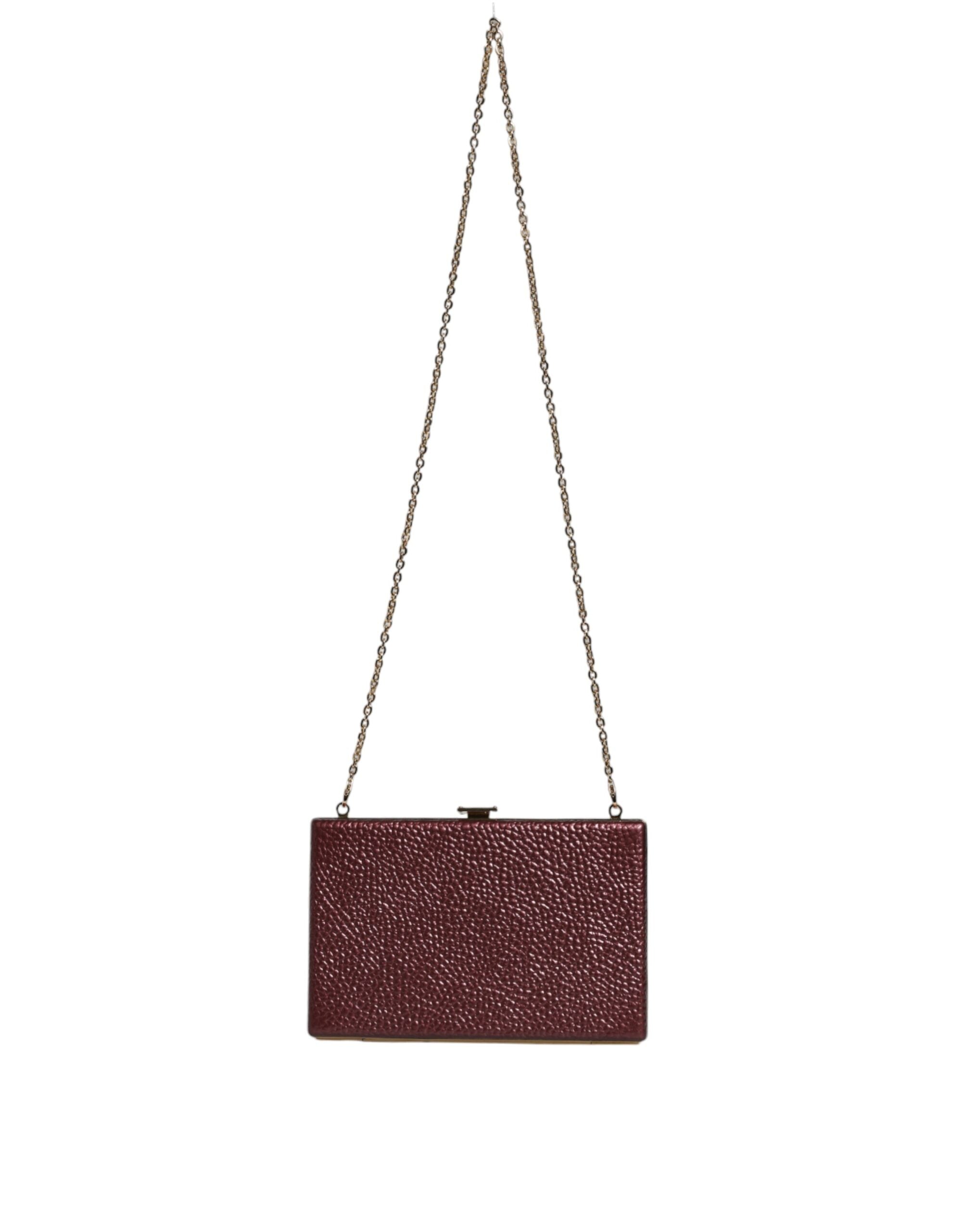 Clutch Dolce & Gabbana in Pelle Granata Borsa a Tracolla da Sera