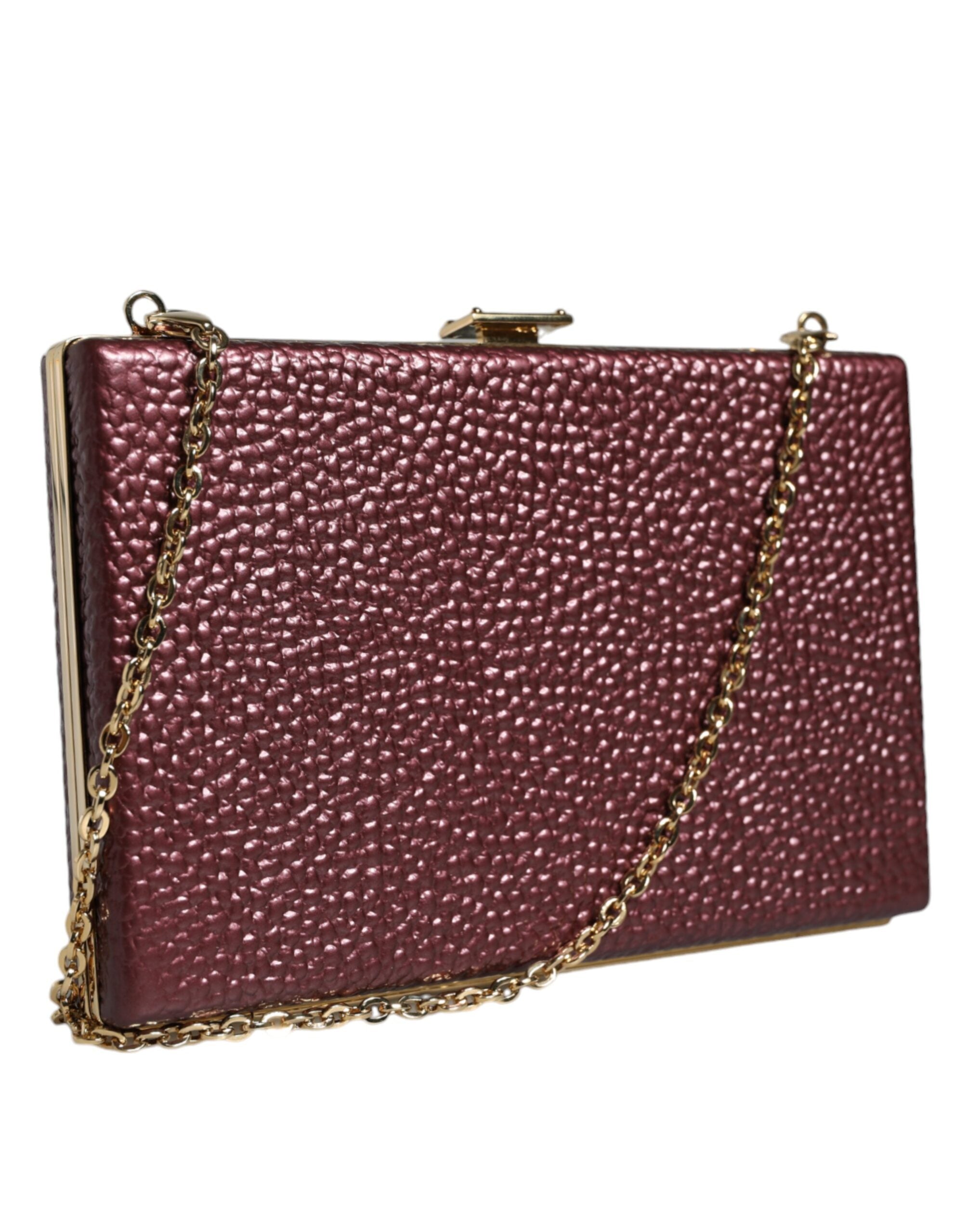 Clutch Dolce & Gabbana in Pelle Granata Borsa a Tracolla da Sera
