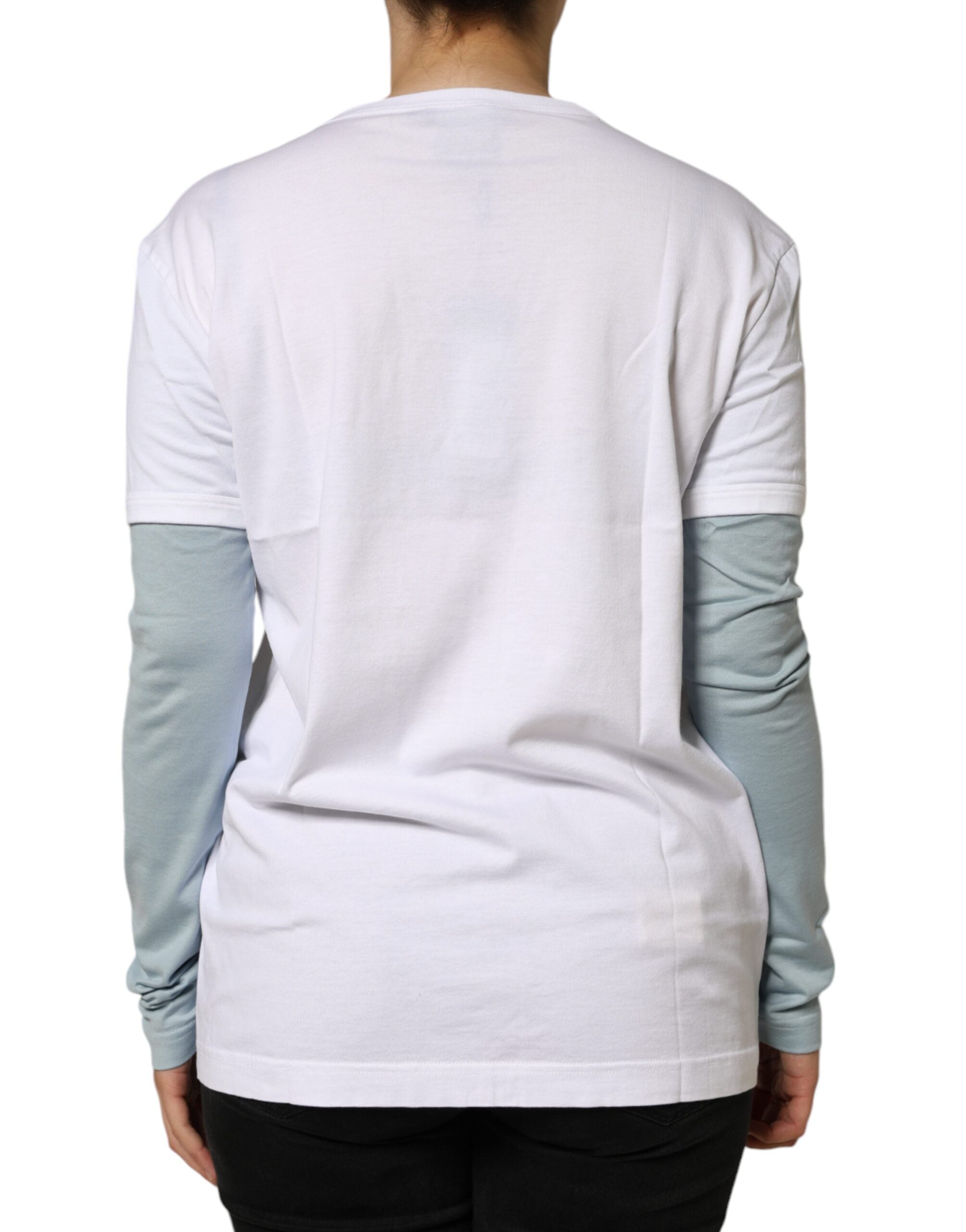 T-shirt Dolce & Gabbana in cotone bianco girocollo con stampa logo