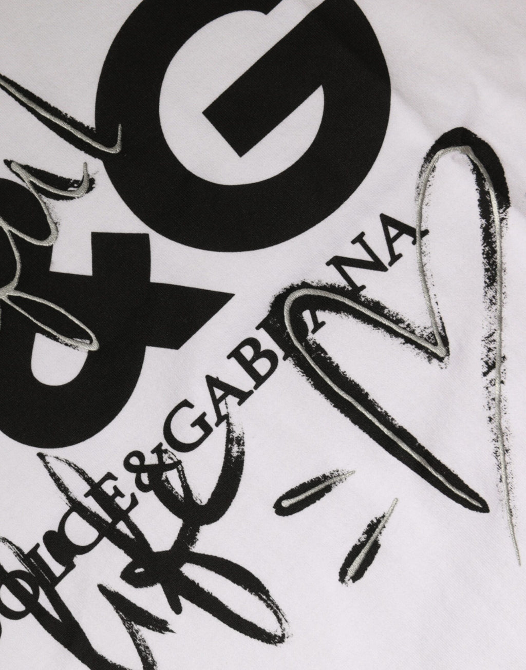 T-shirt Dolce & Gabbana in cotone bianco girocollo con stampa logo