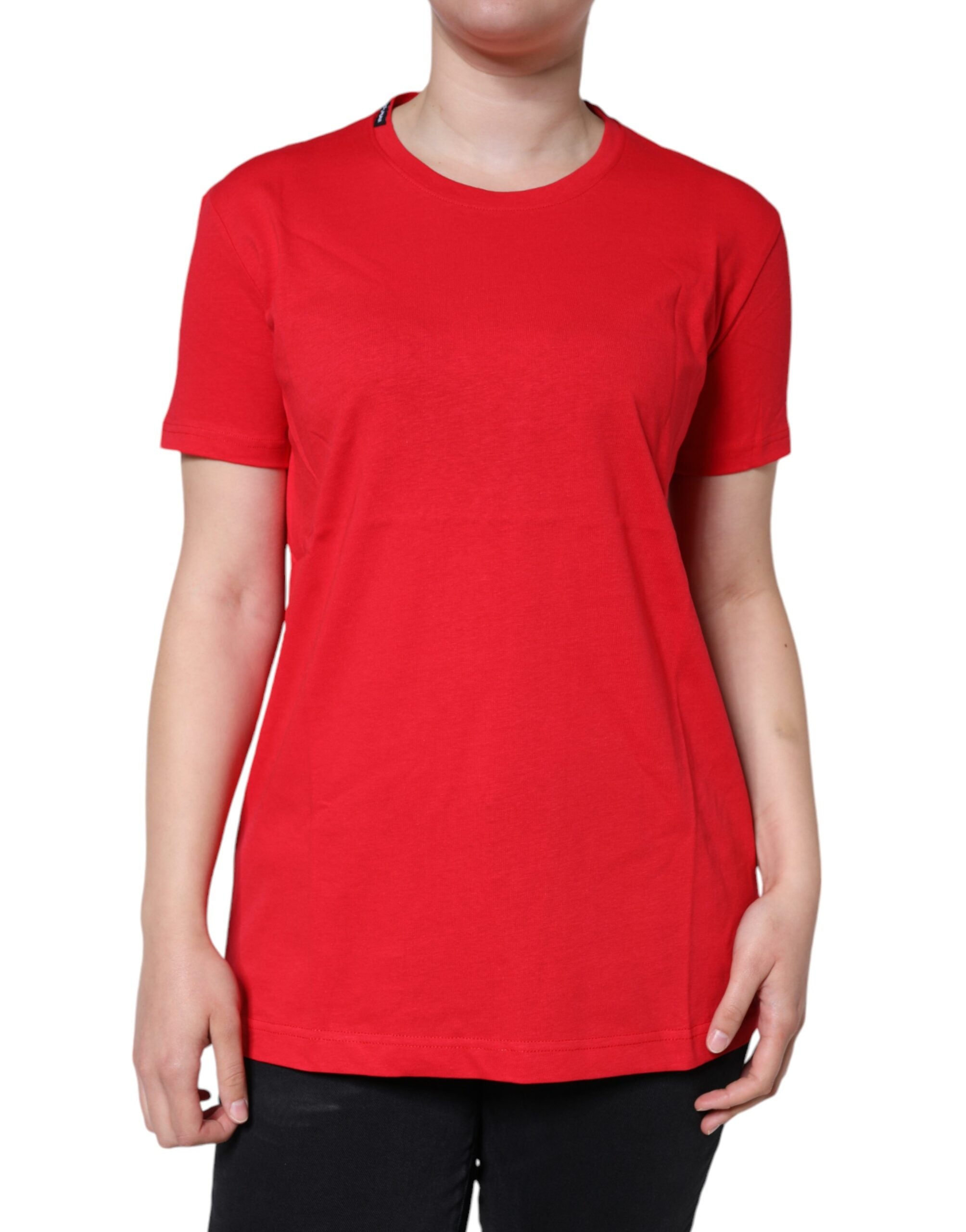 Dolce & Gabbana T-shirt girocollo manica corta in cotone rosso