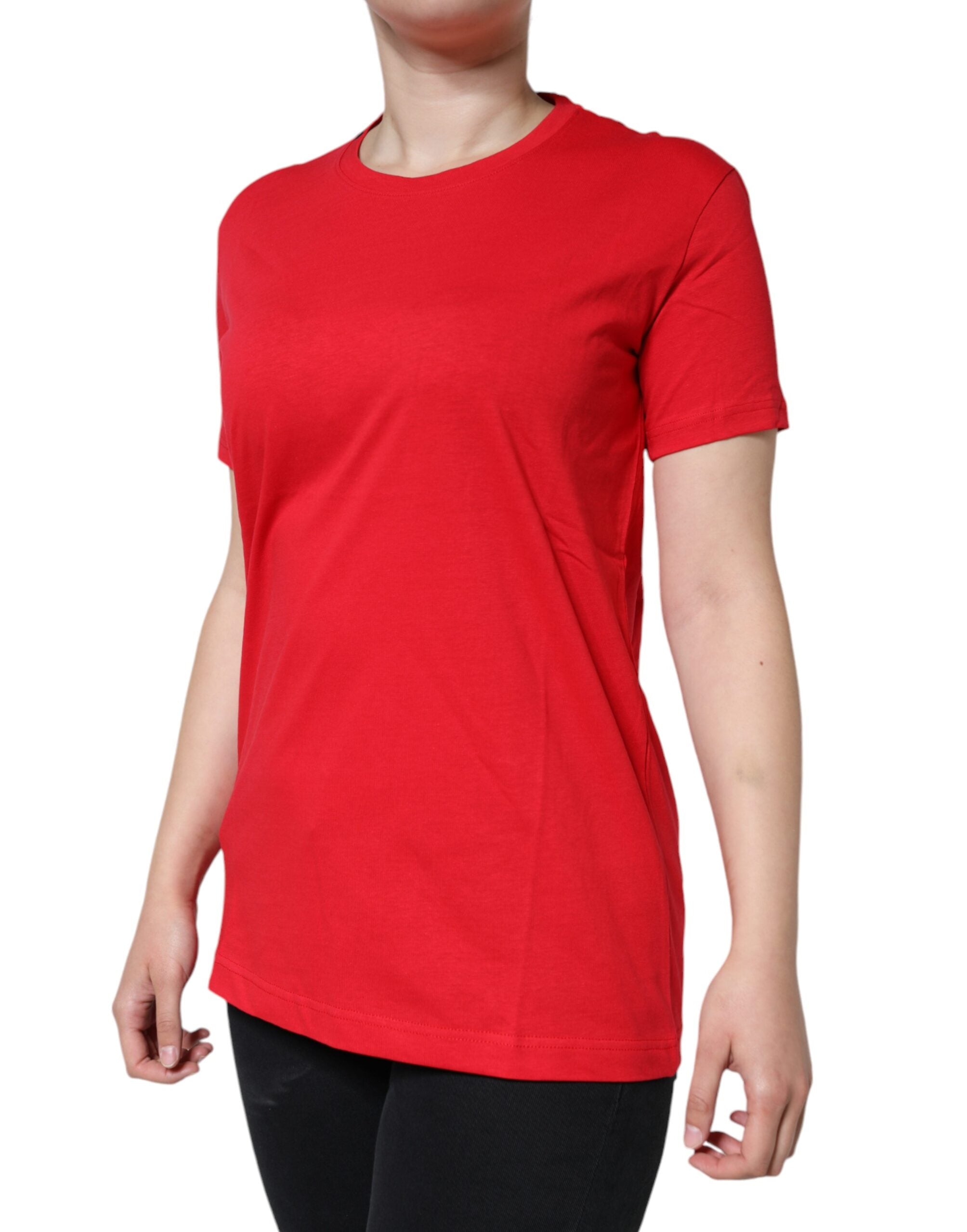 Dolce & Gabbana T-shirt girocollo manica corta in cotone rosso