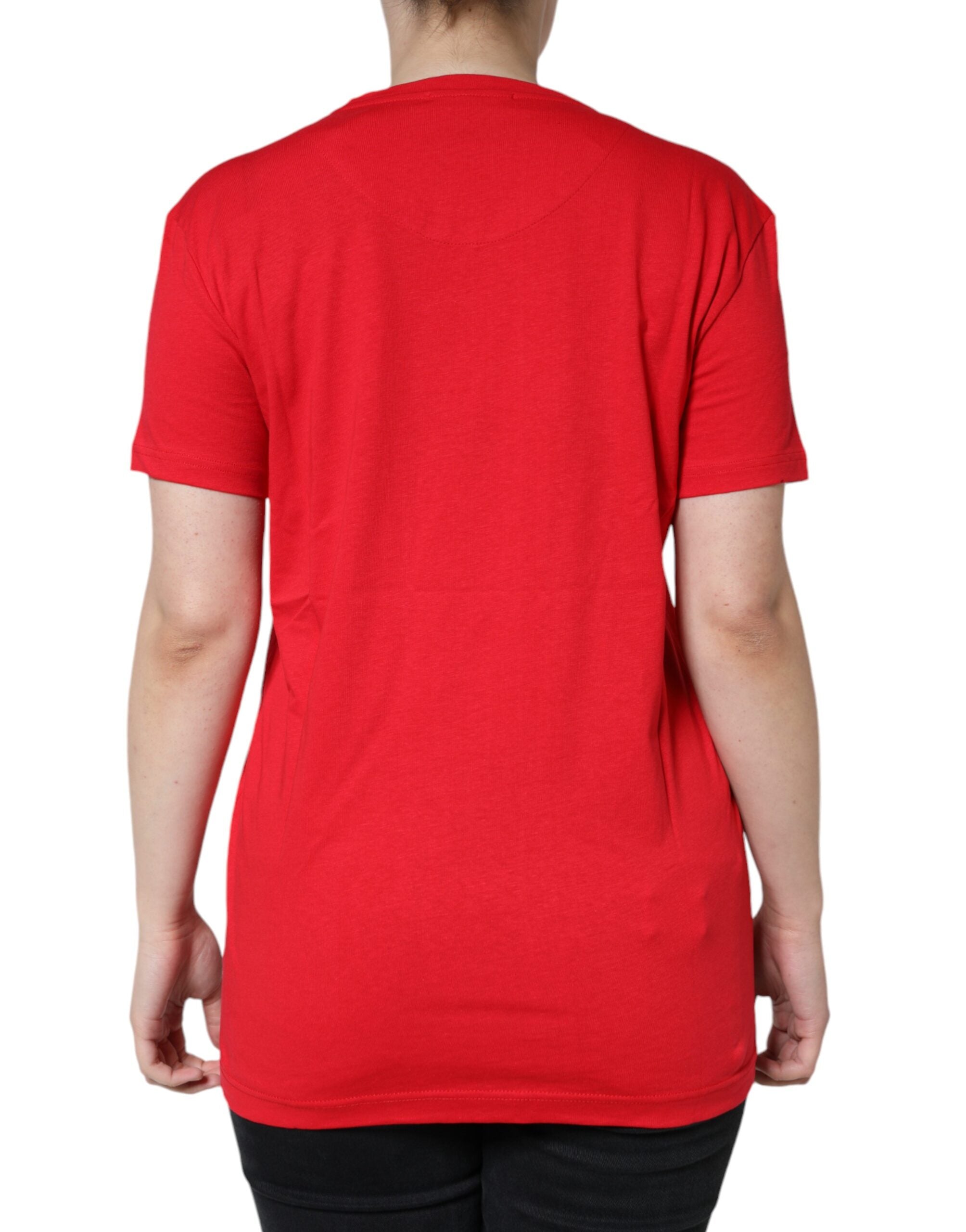 Dolce & Gabbana T-shirt girocollo manica corta in cotone rosso