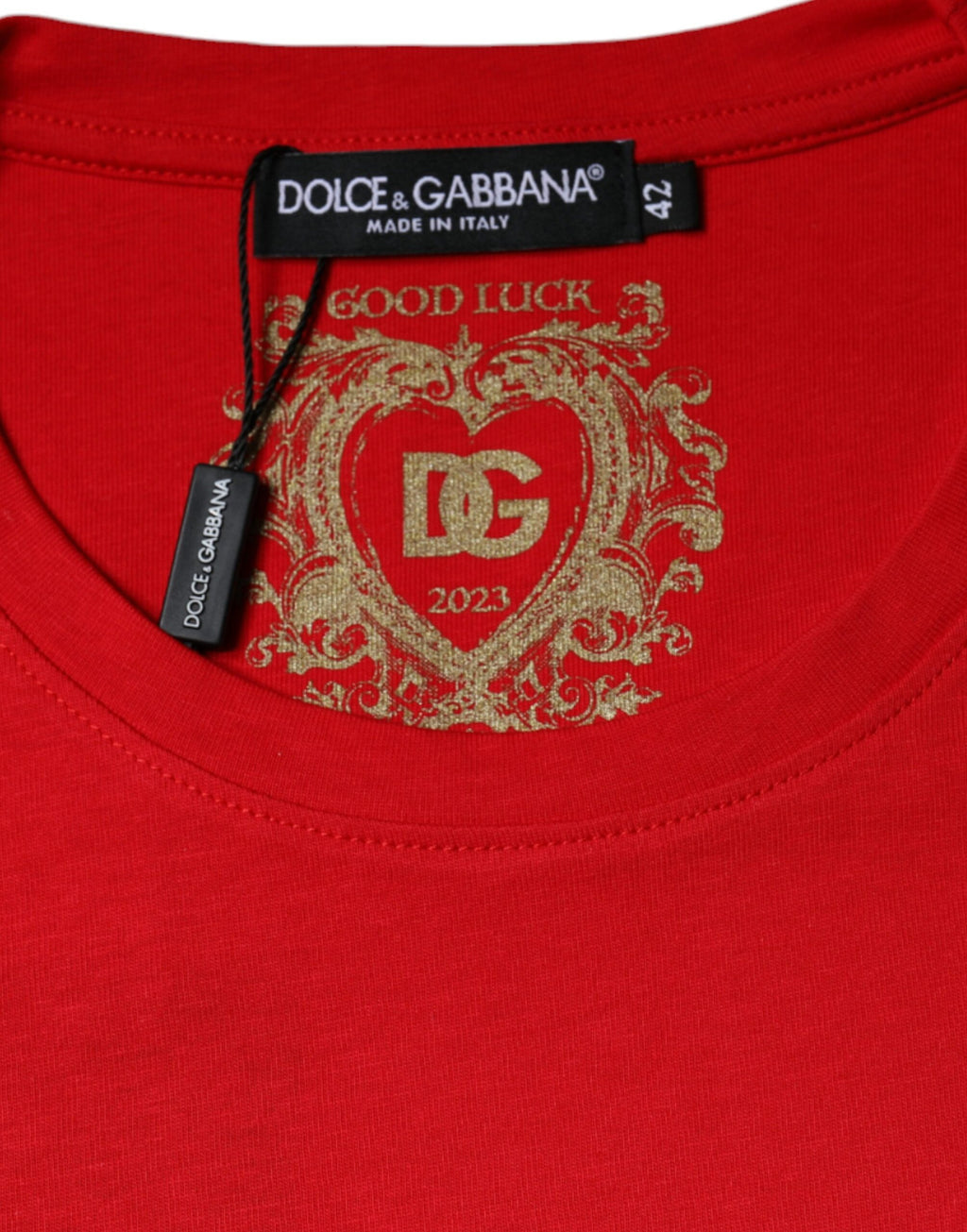 Dolce & Gabbana T-shirt girocollo manica corta in cotone rosso