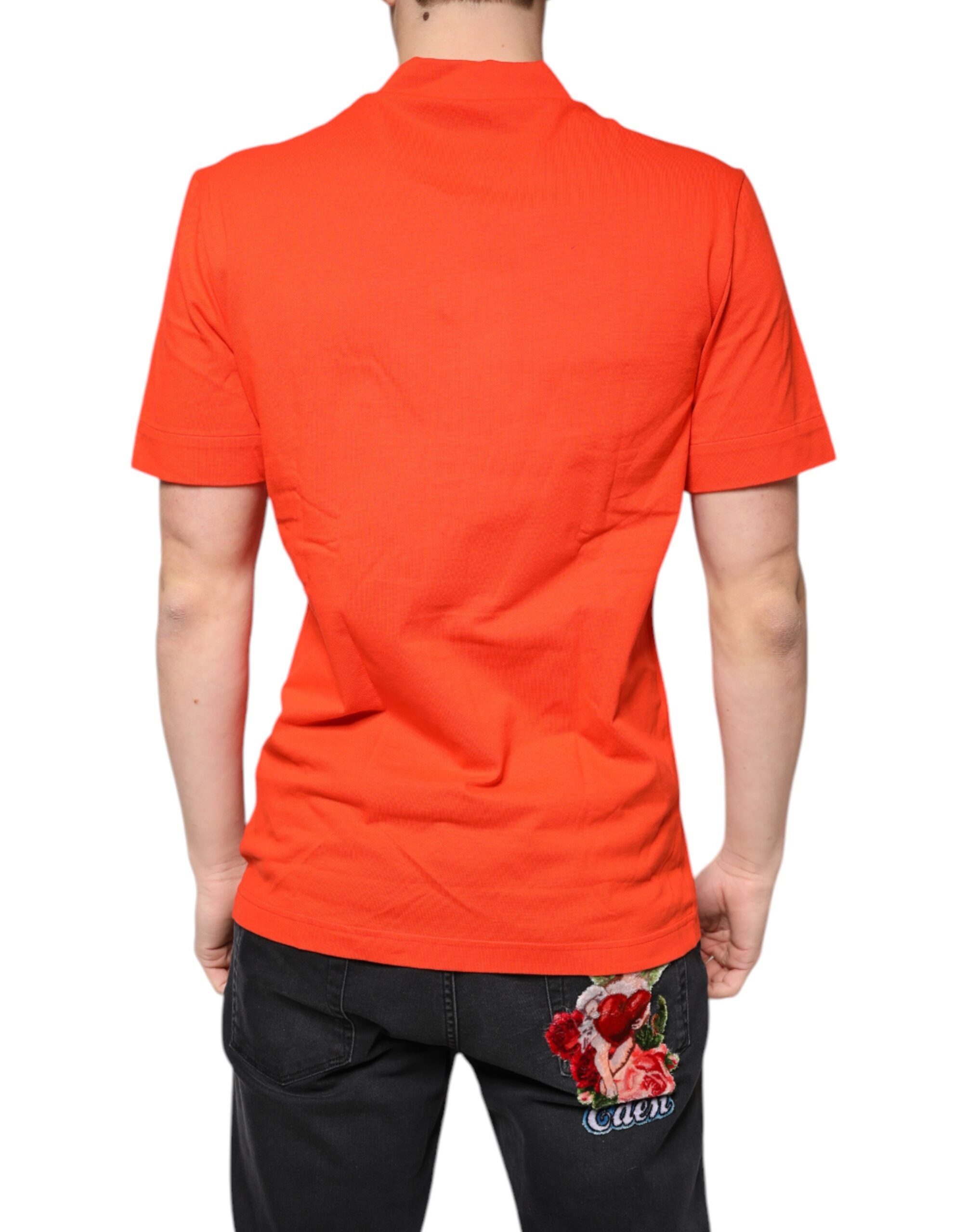 Polo casual Dolce & Gabbana in cotone arancione con bottoni