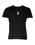 T-shirt Dolce & Gabbana nera in cotone con collana decorativa