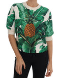 Maglione girocollo Dolce & Gabbana con paillettes a forma di ananas e banana