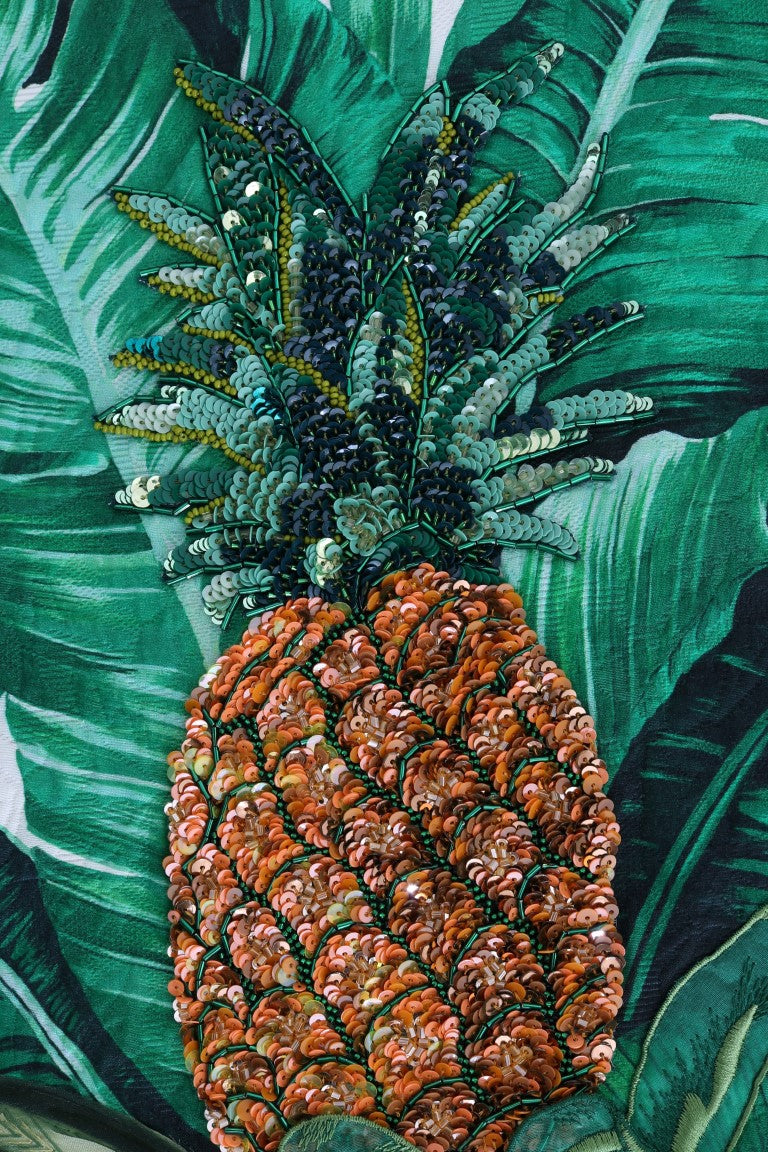 Maglione girocollo Dolce & Gabbana con paillettes a forma di ananas e banana