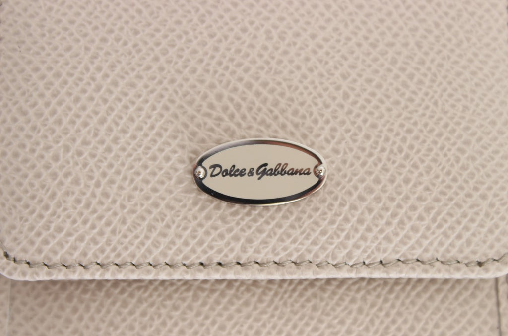 Portafoglio con custodia Dolce & Gabbana in pelle Dauphine bianca