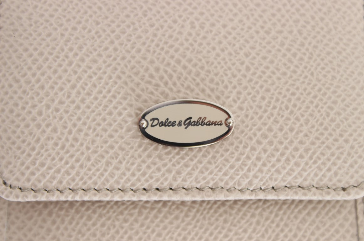 Portafoglio con custodia Dolce & Gabbana in pelle Dauphine bianca
